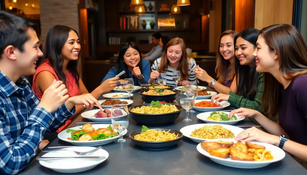 Teen travelers mastering various greetings from cultures around the world.